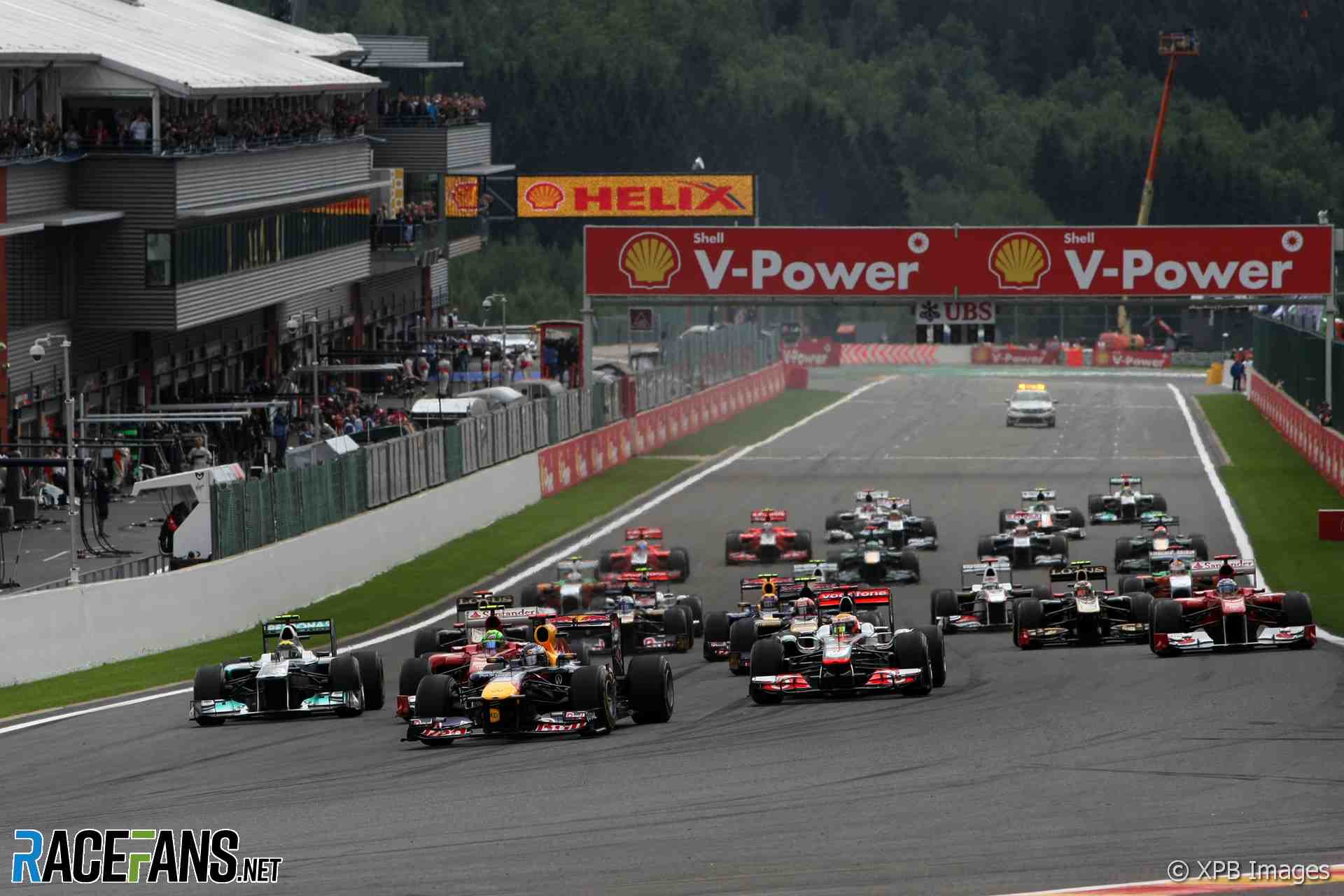 The start of the 2011 Belgian Grand Prix at Spa-Francorchamps