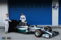 Pictures: Hamilton and Rosberg reveal new Mercedes W05