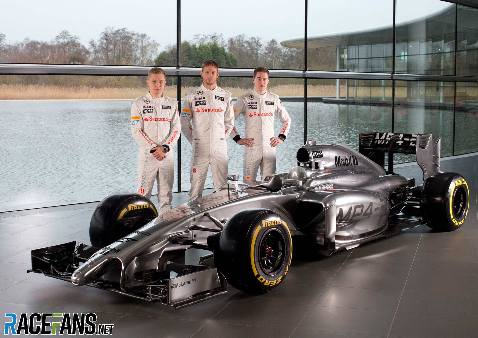 Kevin Magnussen, Jenson Button, Stoffel Vandoorne, McLaren MP4-29, 2014