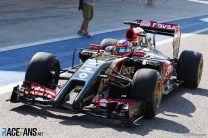 Lotus E22 hits the track in Bahrain