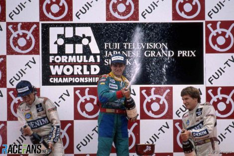 Riccardo Patrese, Alessandro Nannini, Thierry Boutsen, Suzuka, 1989