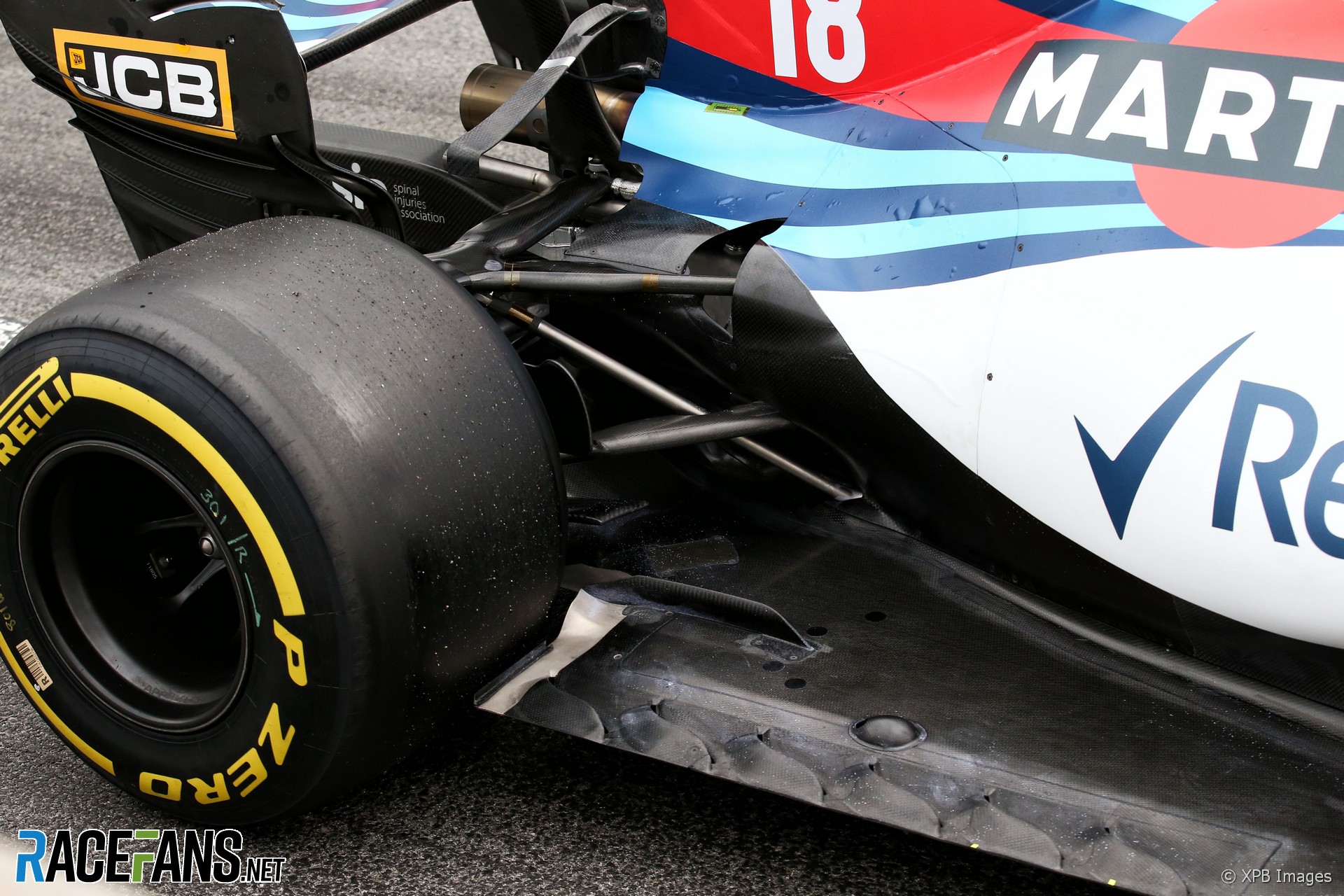 Williams FW41 rear suspension, Circuit de Catalunya, 2018