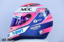 Sergio Perez, Force India, 2018 helmet