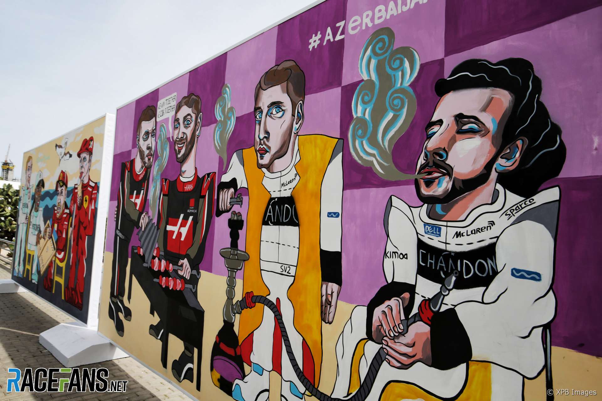 Driver murals, Baku City Circuit, 2018