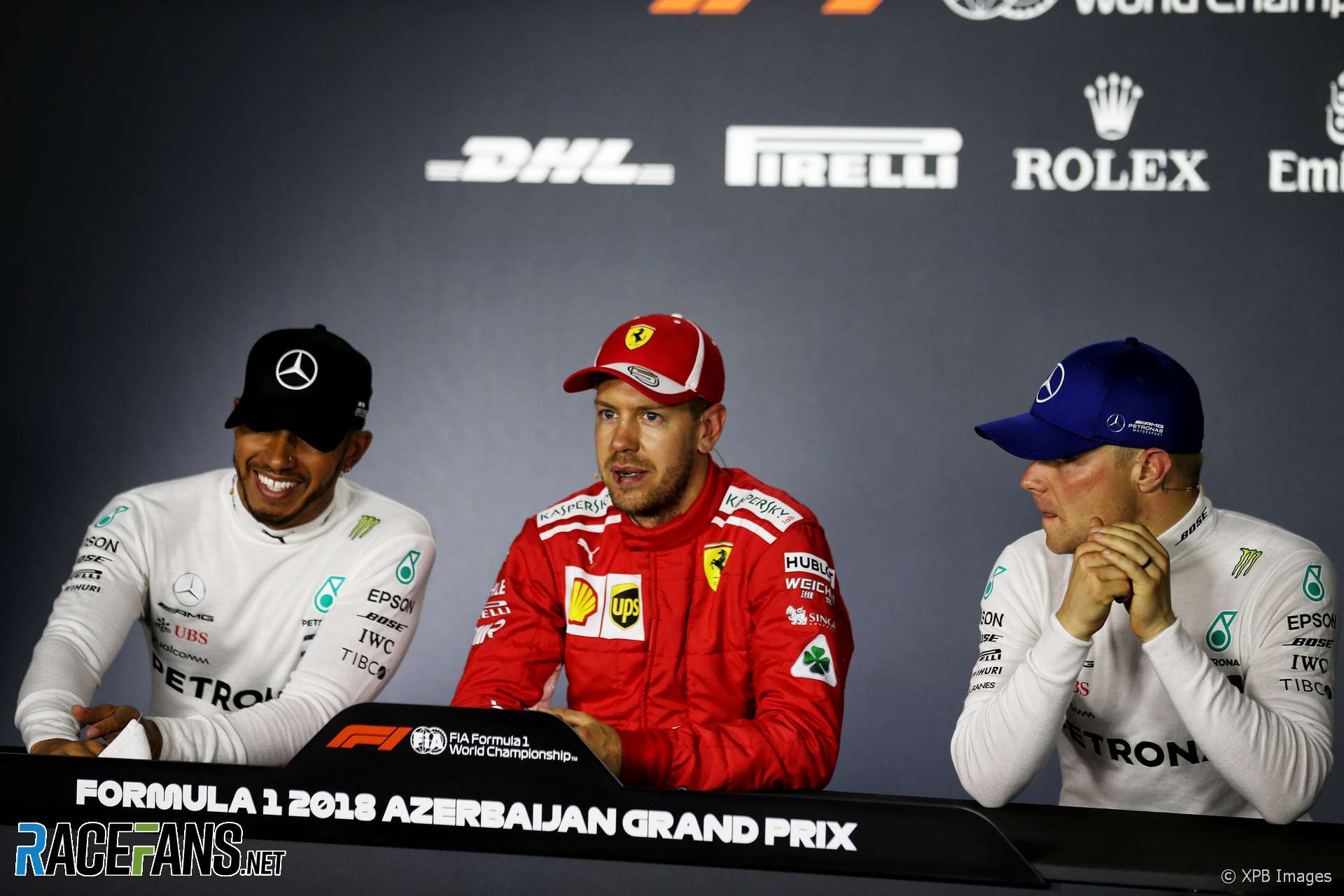 Lewis Hamilton, Sebastian Vettel, Valtteri Bottas, Baku City Circuit, 2018
