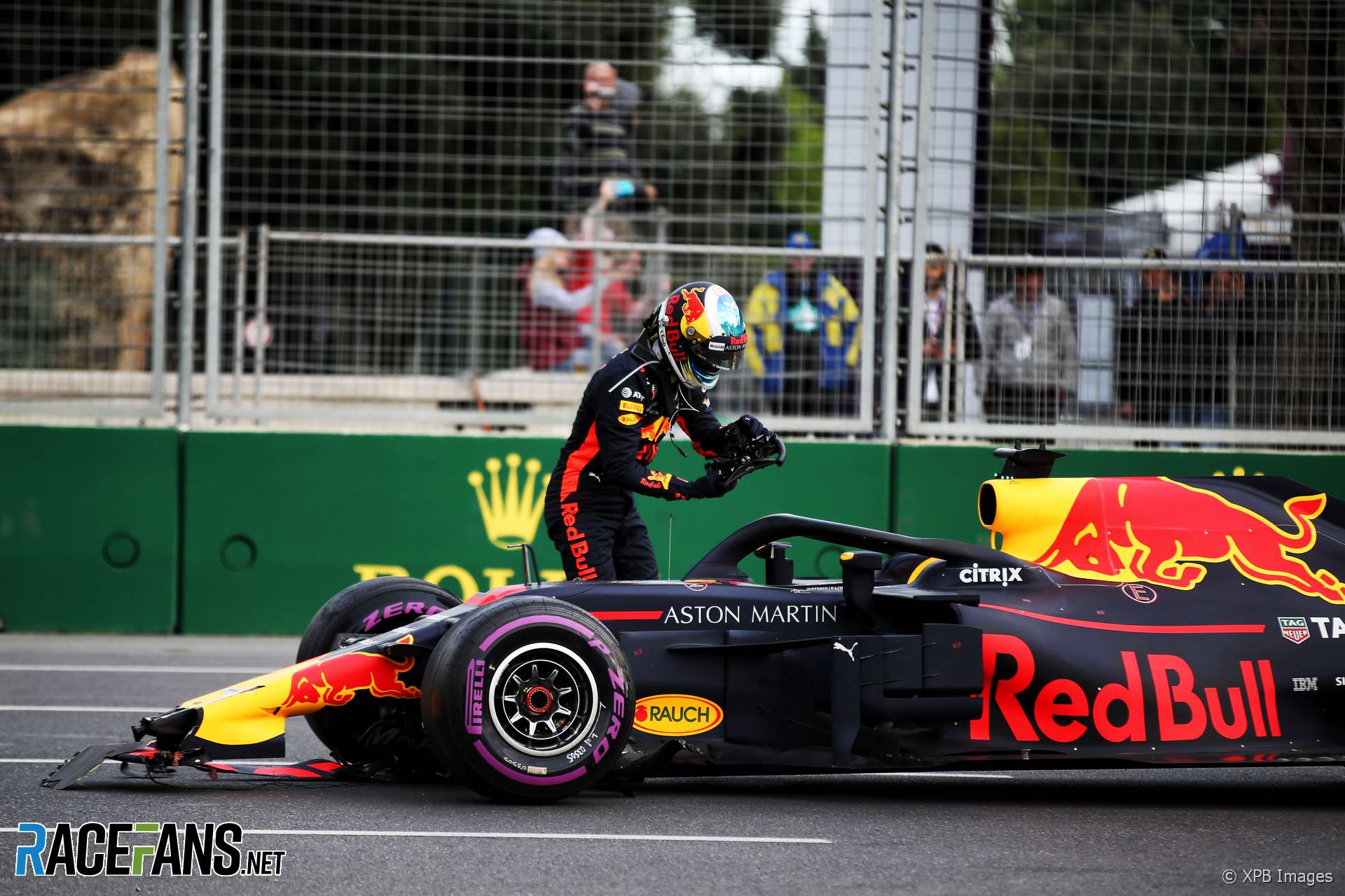 Daniel Ricciardo Wrecks Max Verstappen Formula One Grand Prix Racing Sign 1 Car