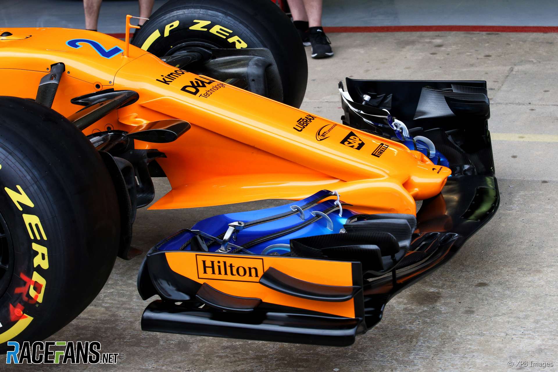 McLaren MCL33 nose and front wing, Circuit de Catalunya, 2018