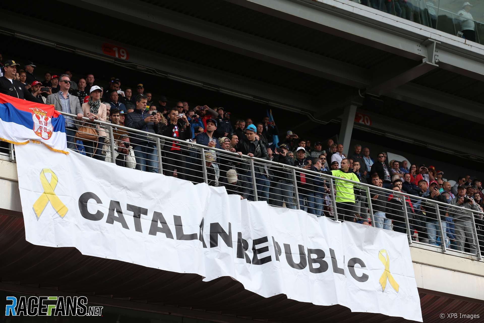 Catalan Republic banner at the Circuit de Catalunya, 2018