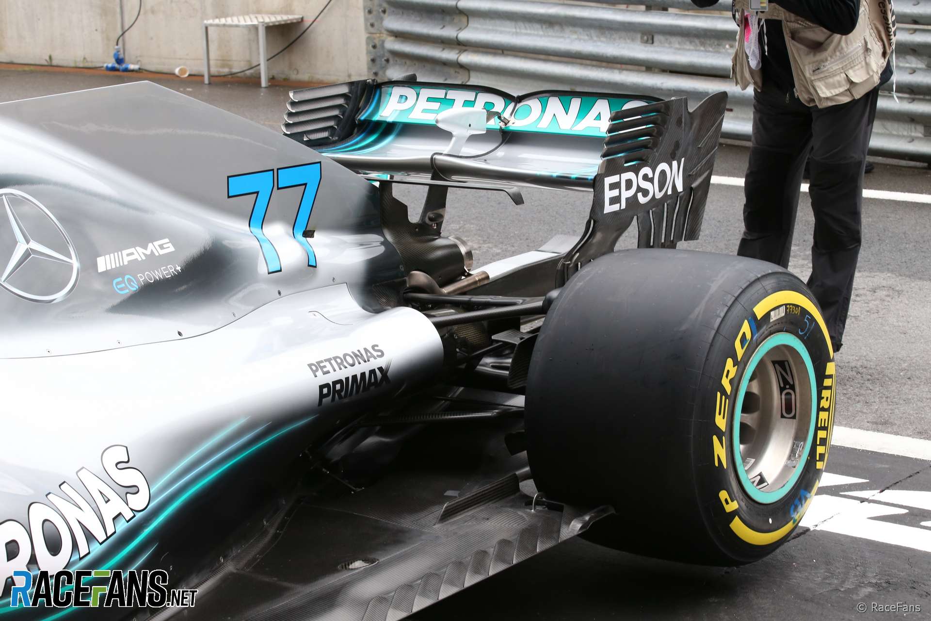 Mercedes W09 rear wing, Red Bull Ring, 2018
