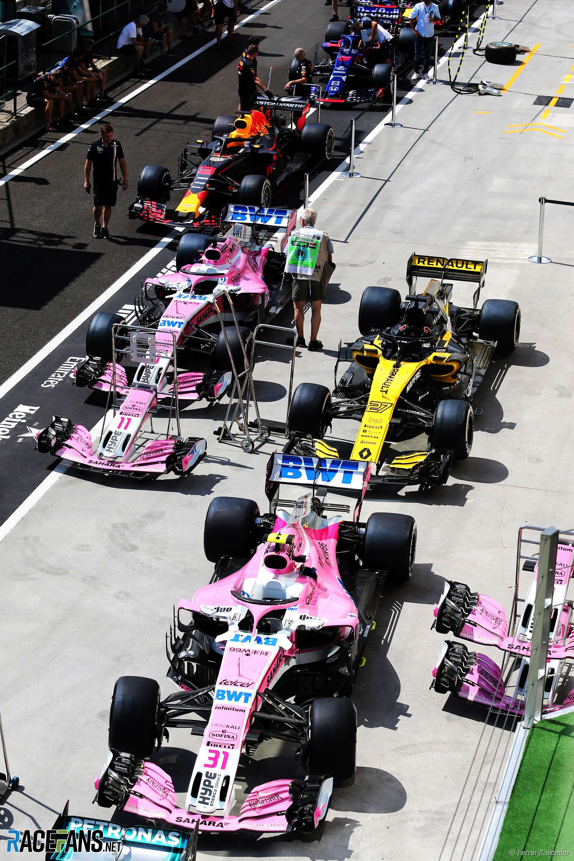 F1 cars, Hungaroring, 2018