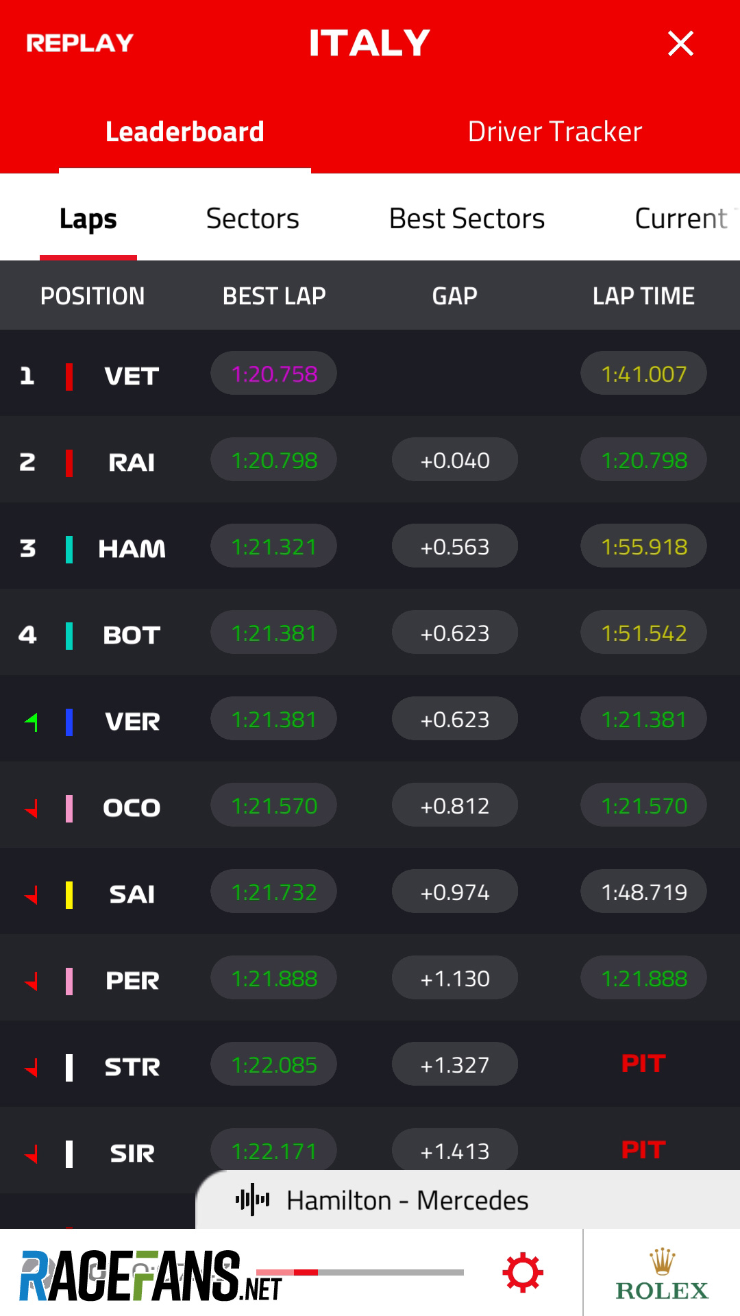 Official F1 app v11 - Android