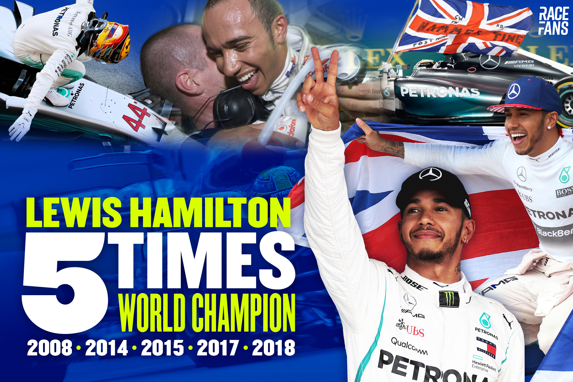 Lewis Hamilton five-times Formula 1 world champion