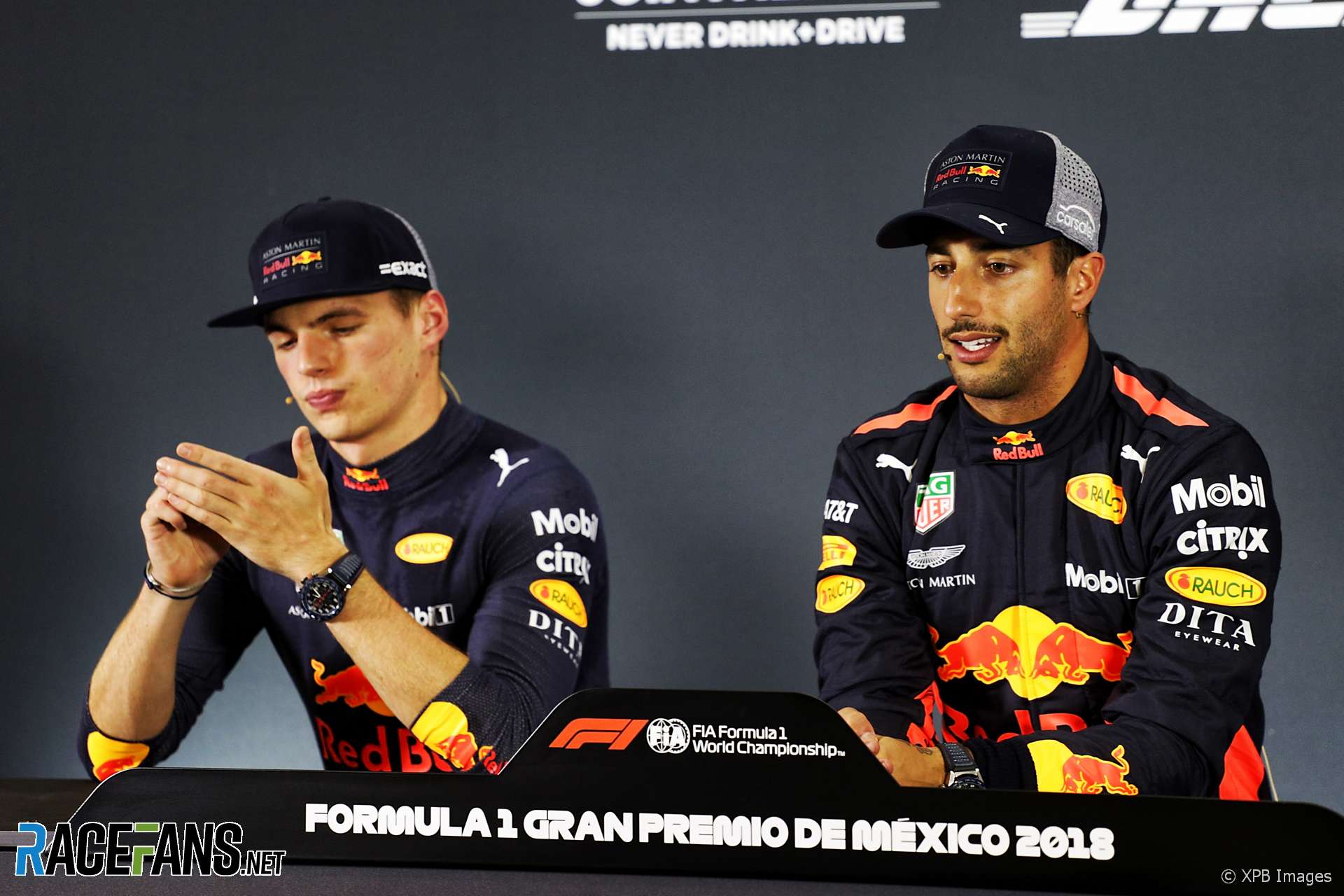 Max Verstappen, Daniel Ricciardo, Red Bull, Autodromo Hermanos Rodriguez, 2018