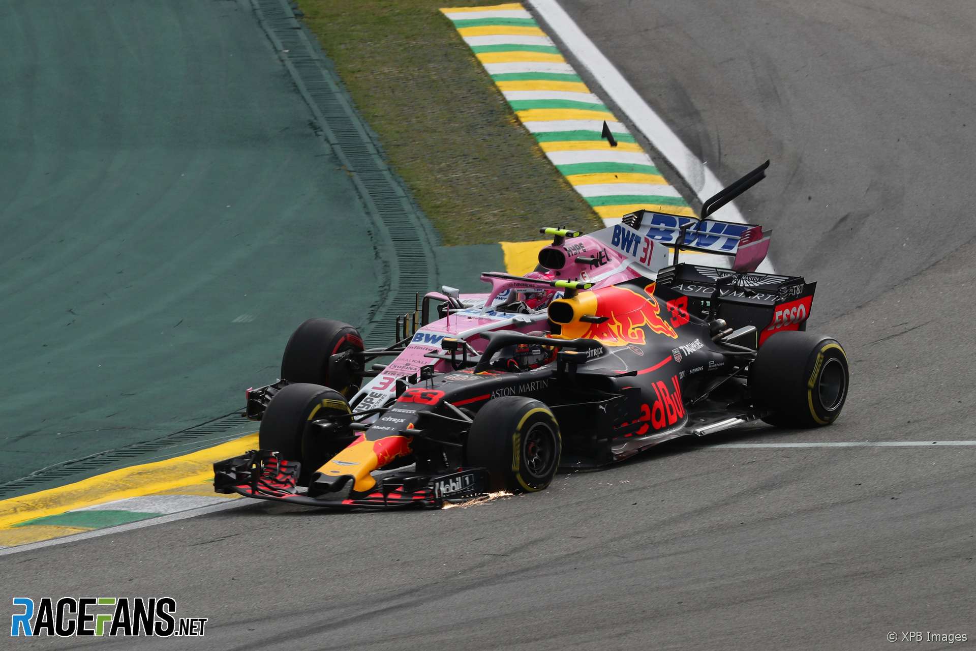 Max Verstappen, Esteban Ocon, Interlagos, 2018