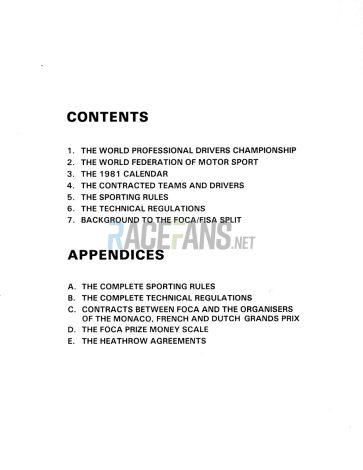 World Professional Drivers' Championship - contents