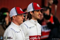 Kimi Raikkonen, Antonio Giovinazzi, Alfa Romeo C38 presentation, Circuit de Catalunya, 2019