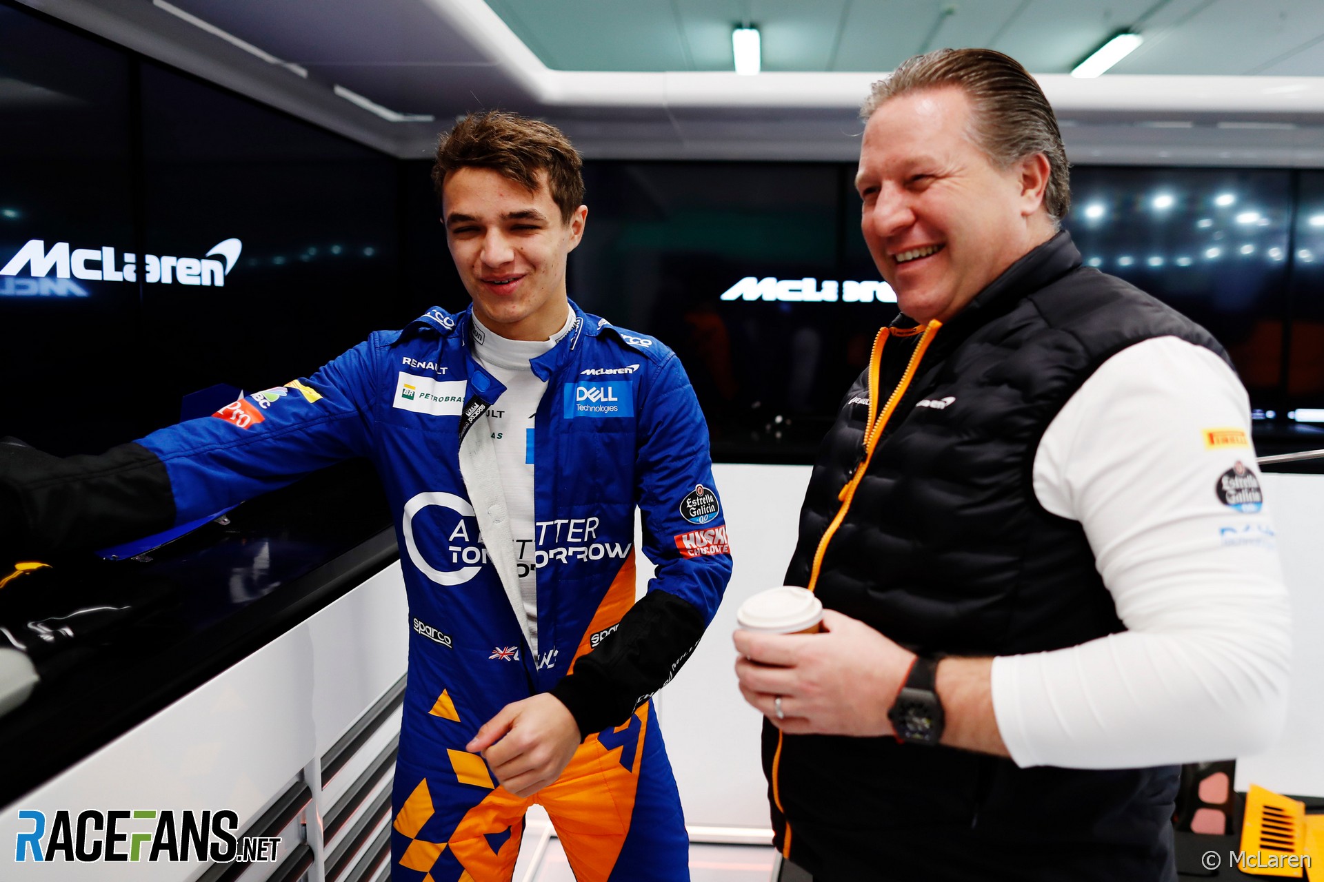 Lando Norris, Zak Brown, McLaren, Circuit de Catalunya, 2019