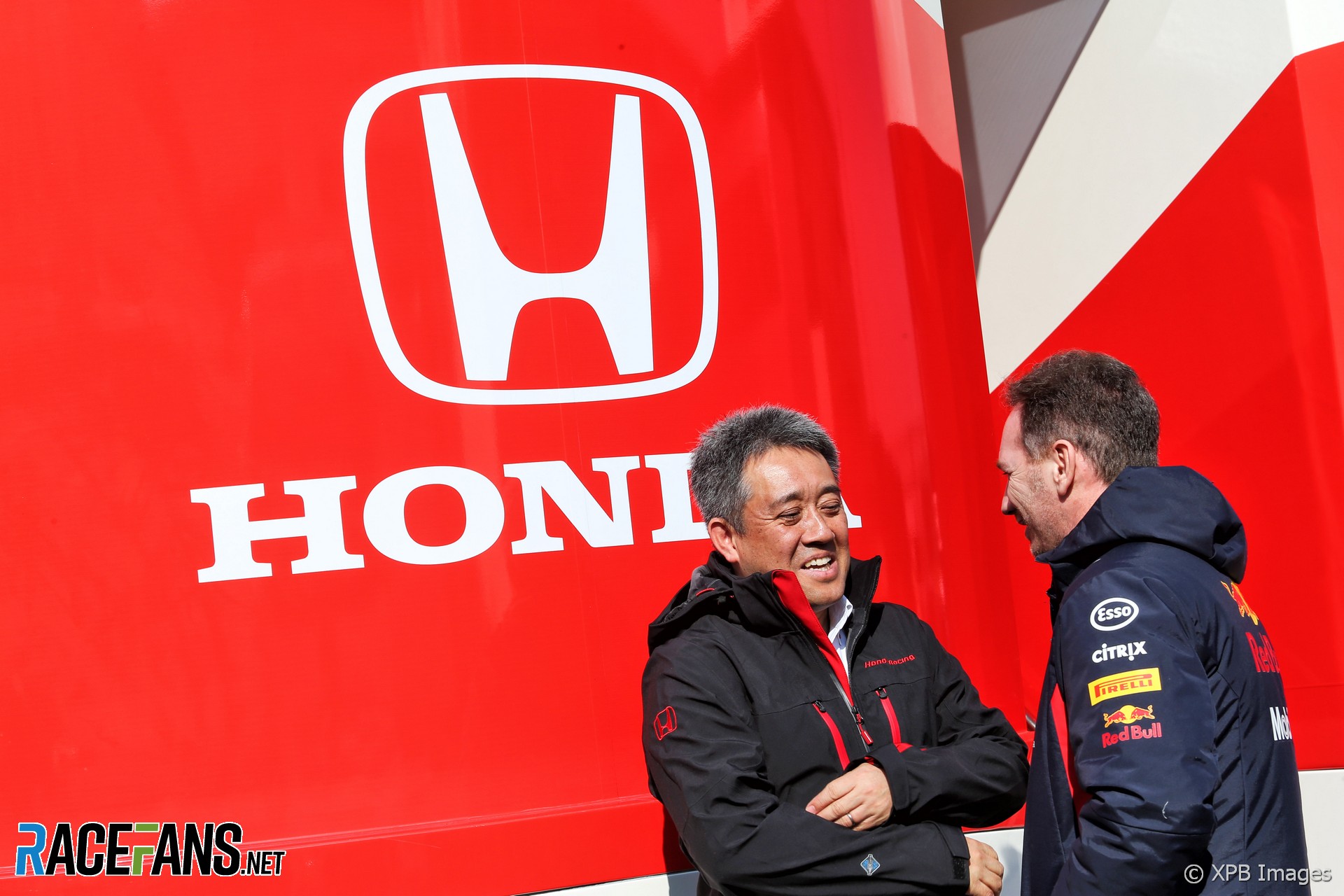 Toyoharu Tanabe, Christian Horner, Red Bull-Honda, Circuit de Catalunya, 2019