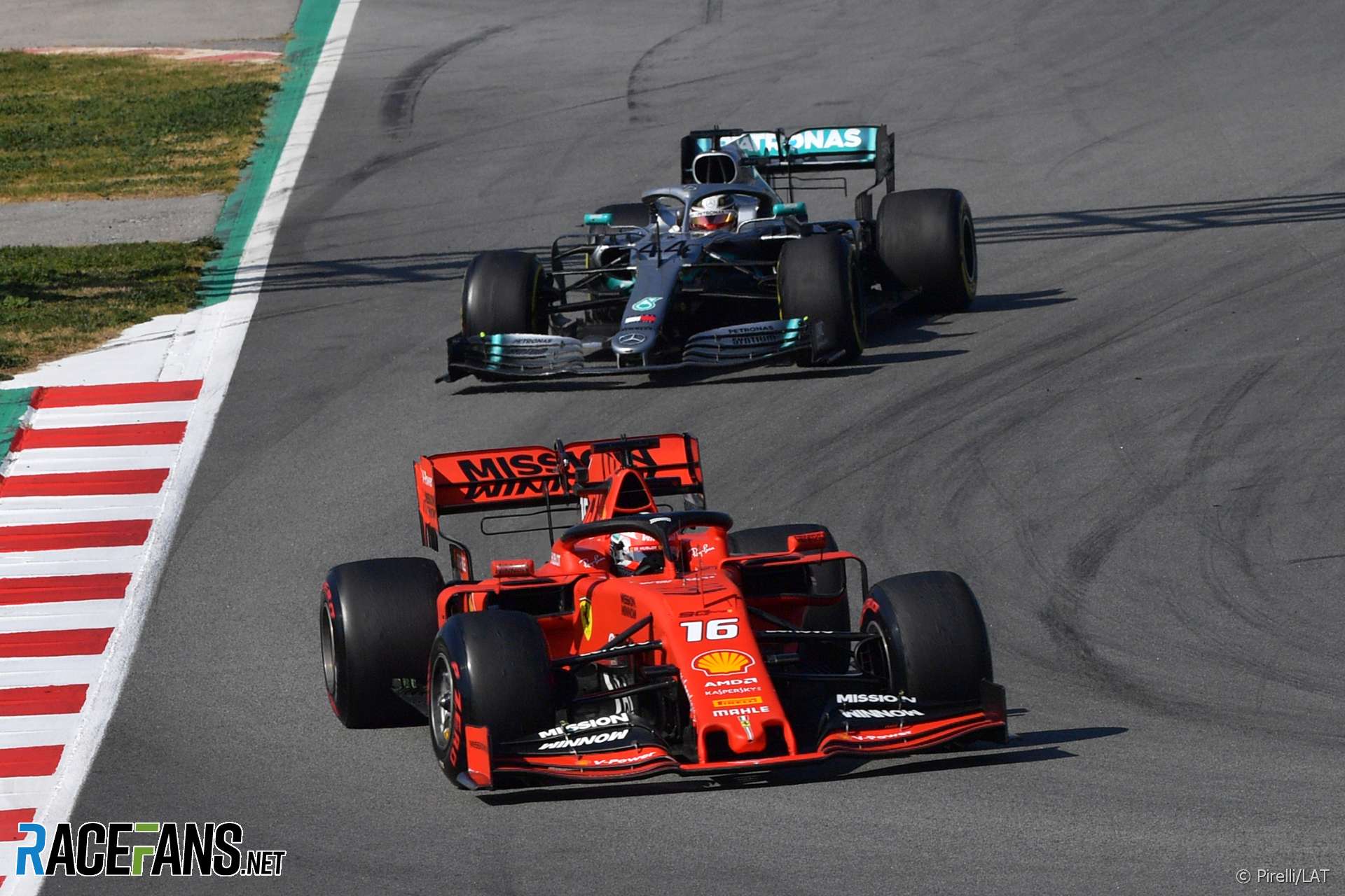Charles Leclerc, Lewis Hamilton, Circuit de Catalunya, 2019