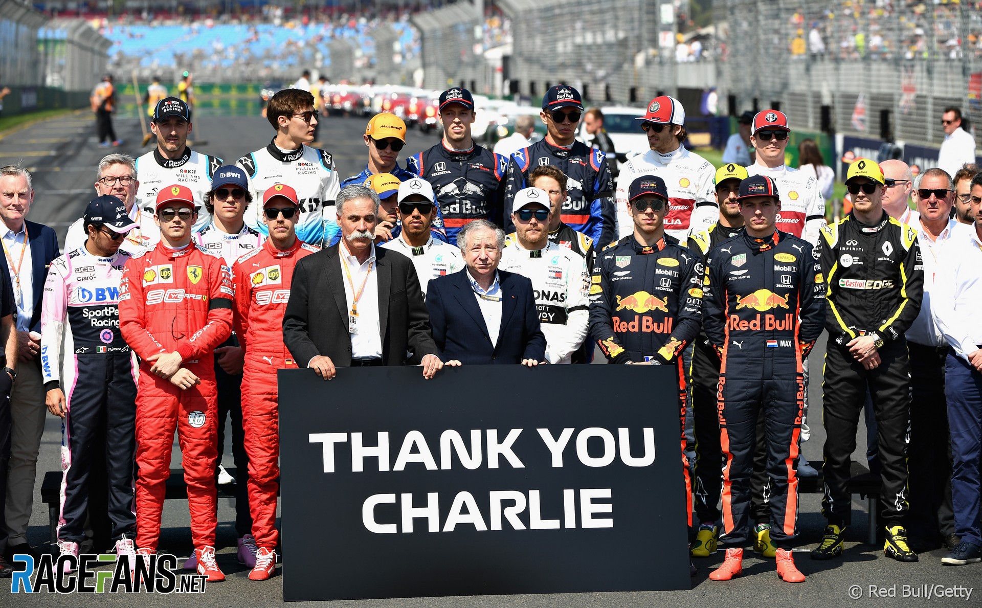 Tribute to Charlie Whiting, Albert Park, 2019
