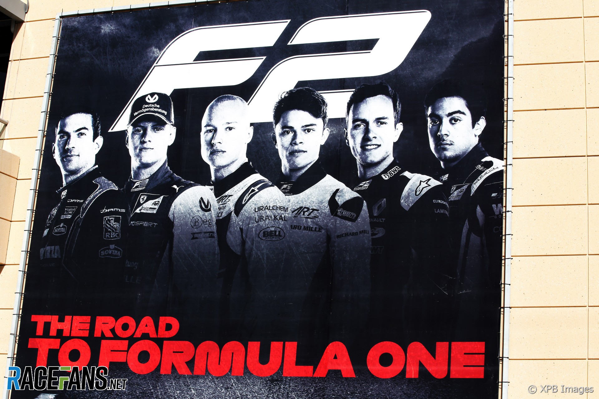 F2 banner, Bahrain International Circuit, 2019