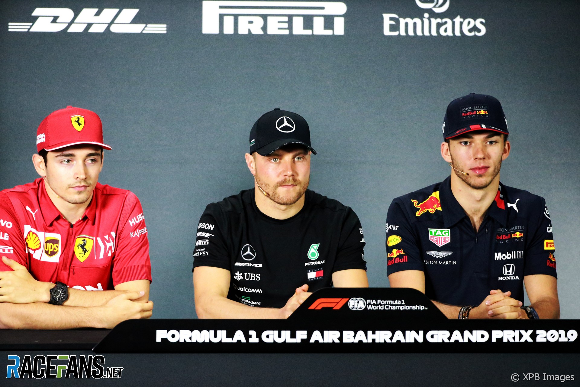 Charles Leclerc, Valtteri Bottas, Pierre Gasly, Bahrain International Circuit, 2019