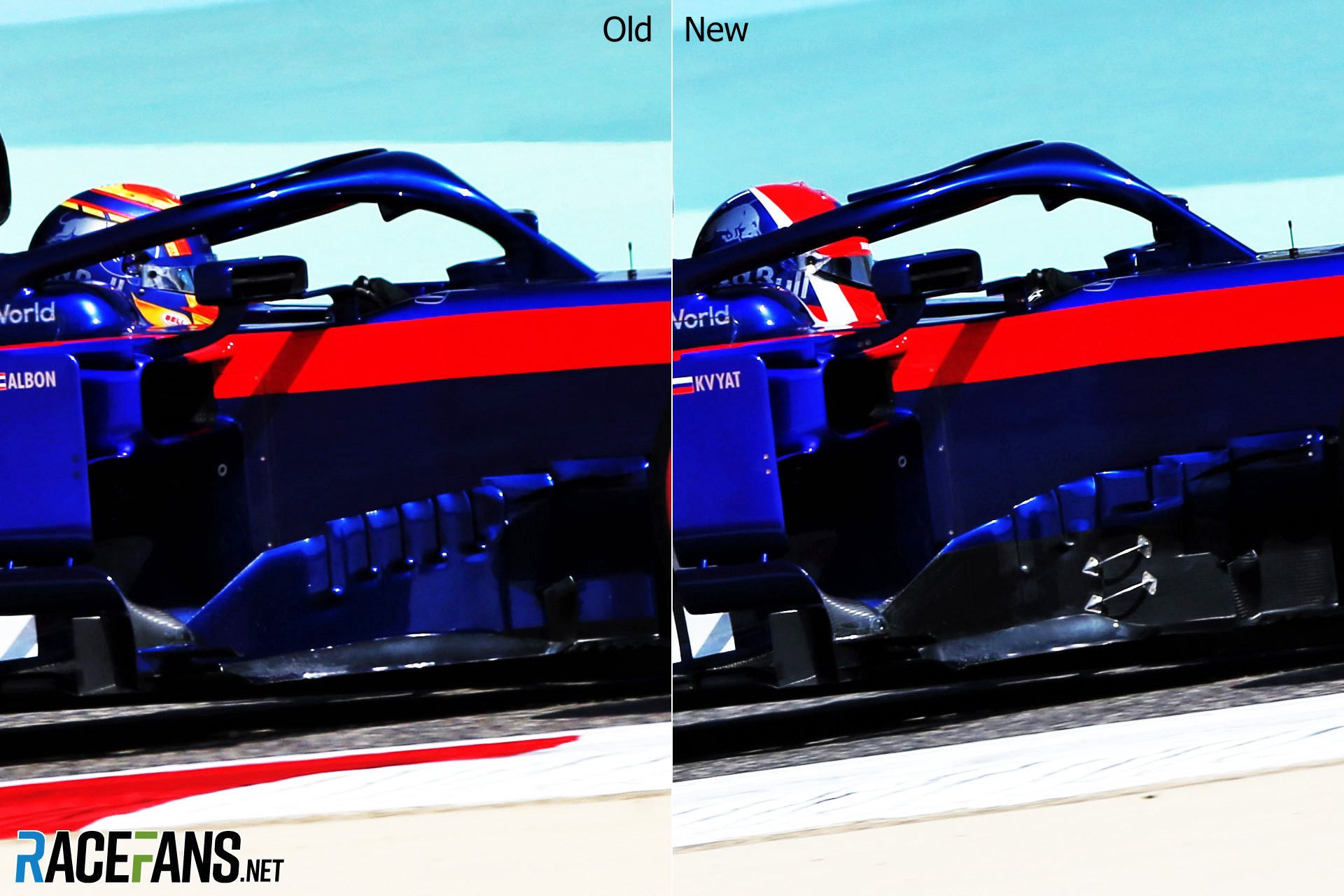 Toro Rosso bargeboards, Bahrain, 2019