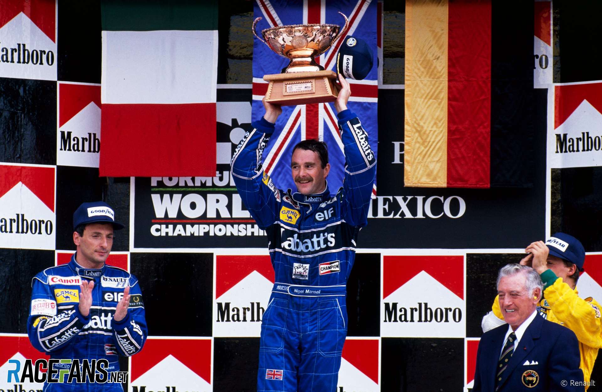 Riccardo Patrese, Nigel Mansell, Autodromo Hermanos Rodriguez, 1992