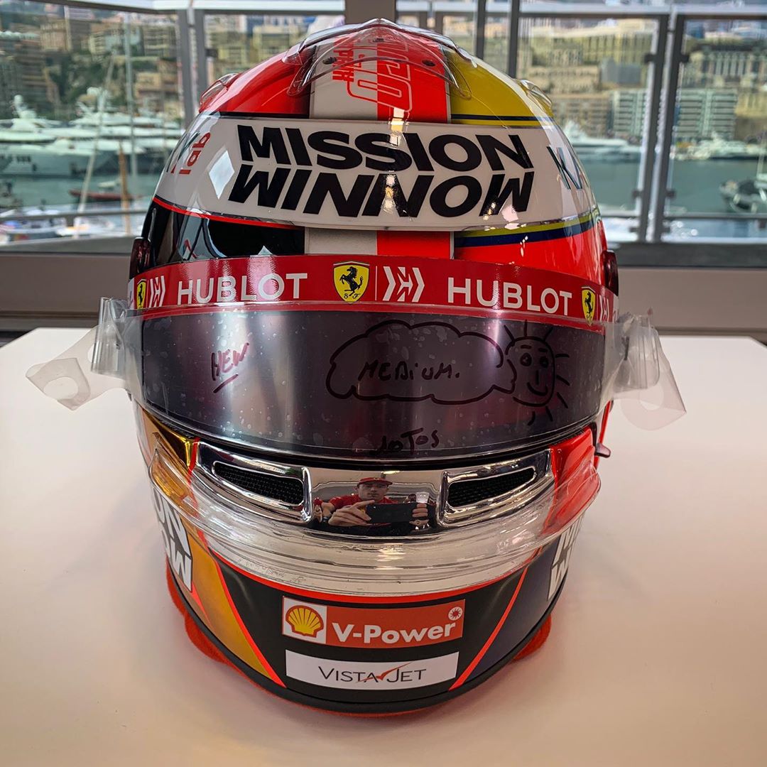 Charles Leclerc 2019 Monaco Grand Prix helmet · RaceFans