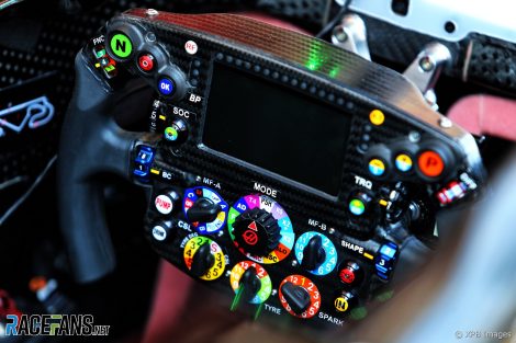 Haas VF-91 steering wheel, Circuit de Catalunya, 2019