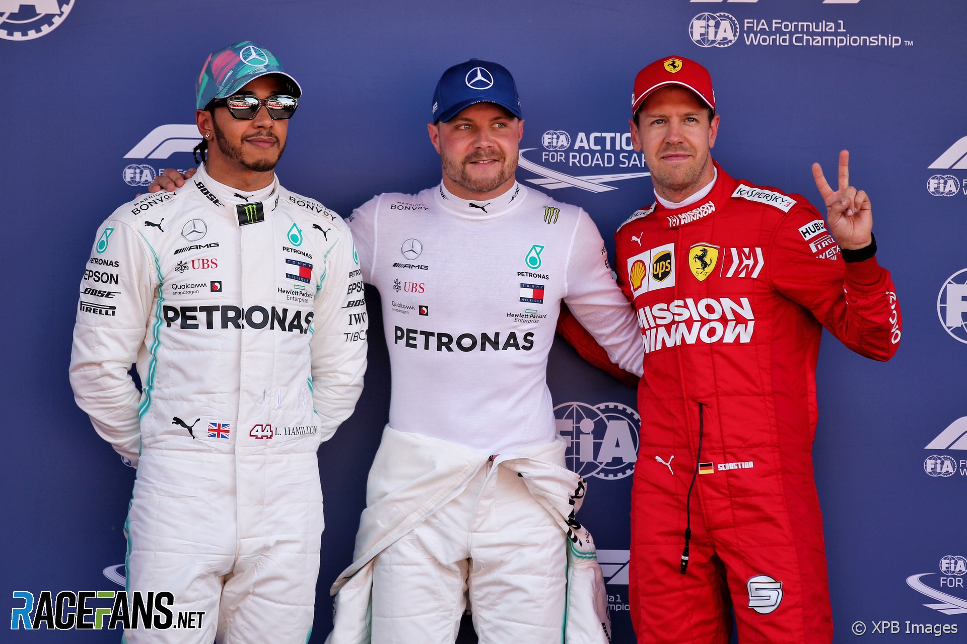 Lewis Hamilton, Valtteri Bottas, Sebastian Vettel, Circuit de Catalunya, 2019