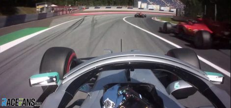 ...and Bottas has to back off at the last moment