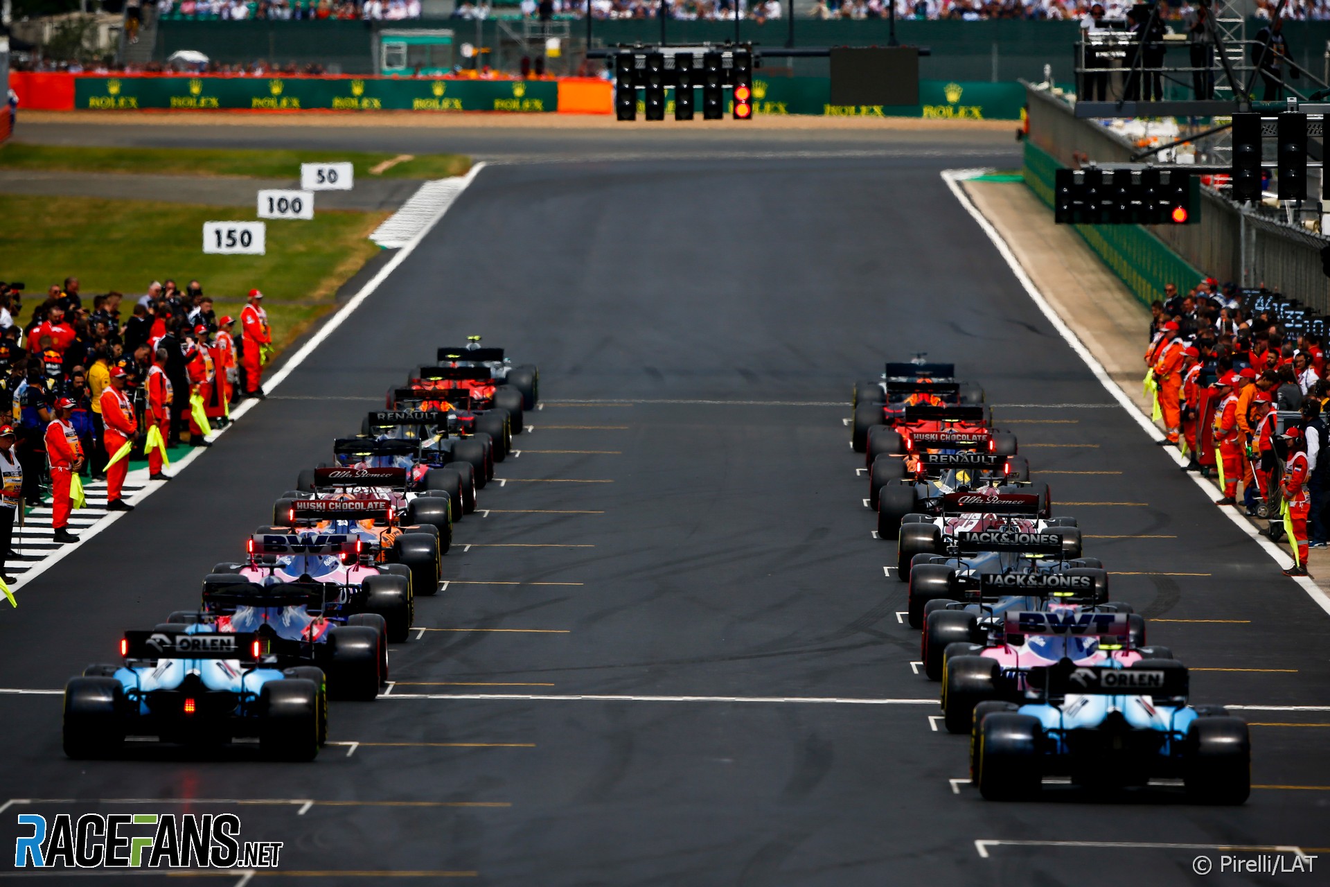 F1 grid, Silverstone, 2019