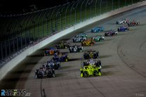 Friday night practice for the INDYCAR Iowa 300 at Iowa Speedway.