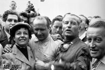 Fangio and Kling at the 1954 French Grand Prix