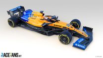 Less McLaren orange on team’s revised “stealth” livery
