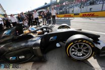 Alesi demonstrates Pirelli’s 18-inch F2 tyres at Monza