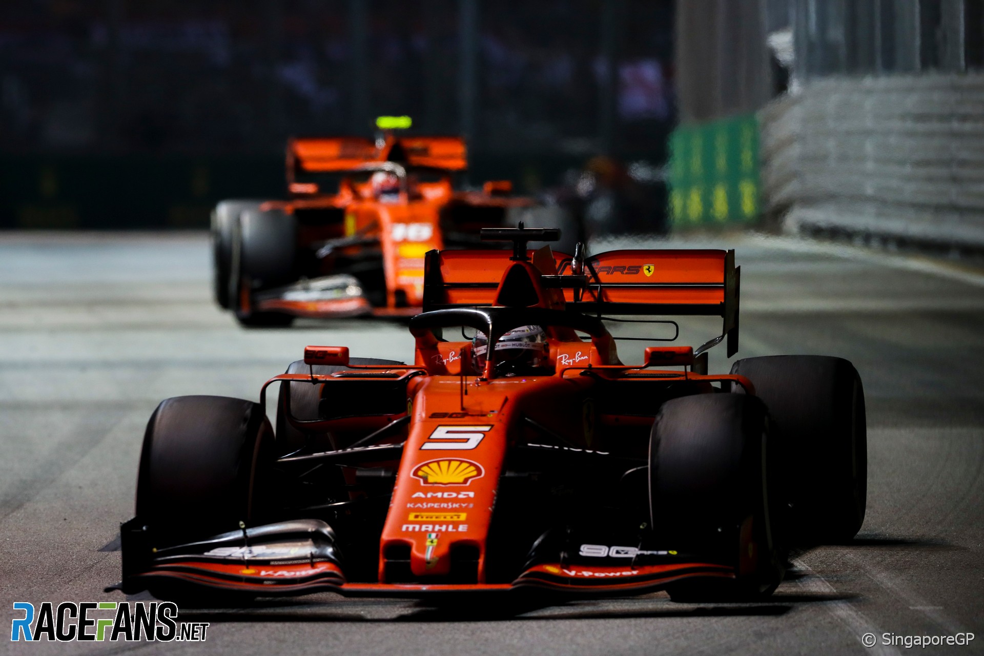 Sebastian Vettel, Charles Leclerc, Ferrari, Singapore, 2019