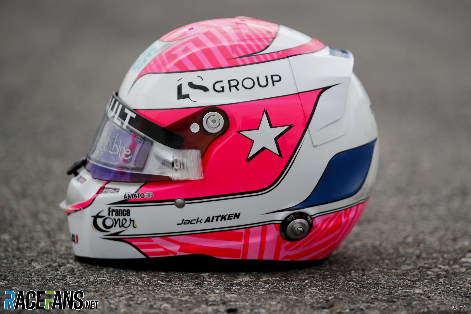 Jack Aitken's Anthoine Hubert tribute helmet, Sochi, 2019
