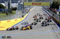 F2 sprint race red-flagged after heavy first-lap crash