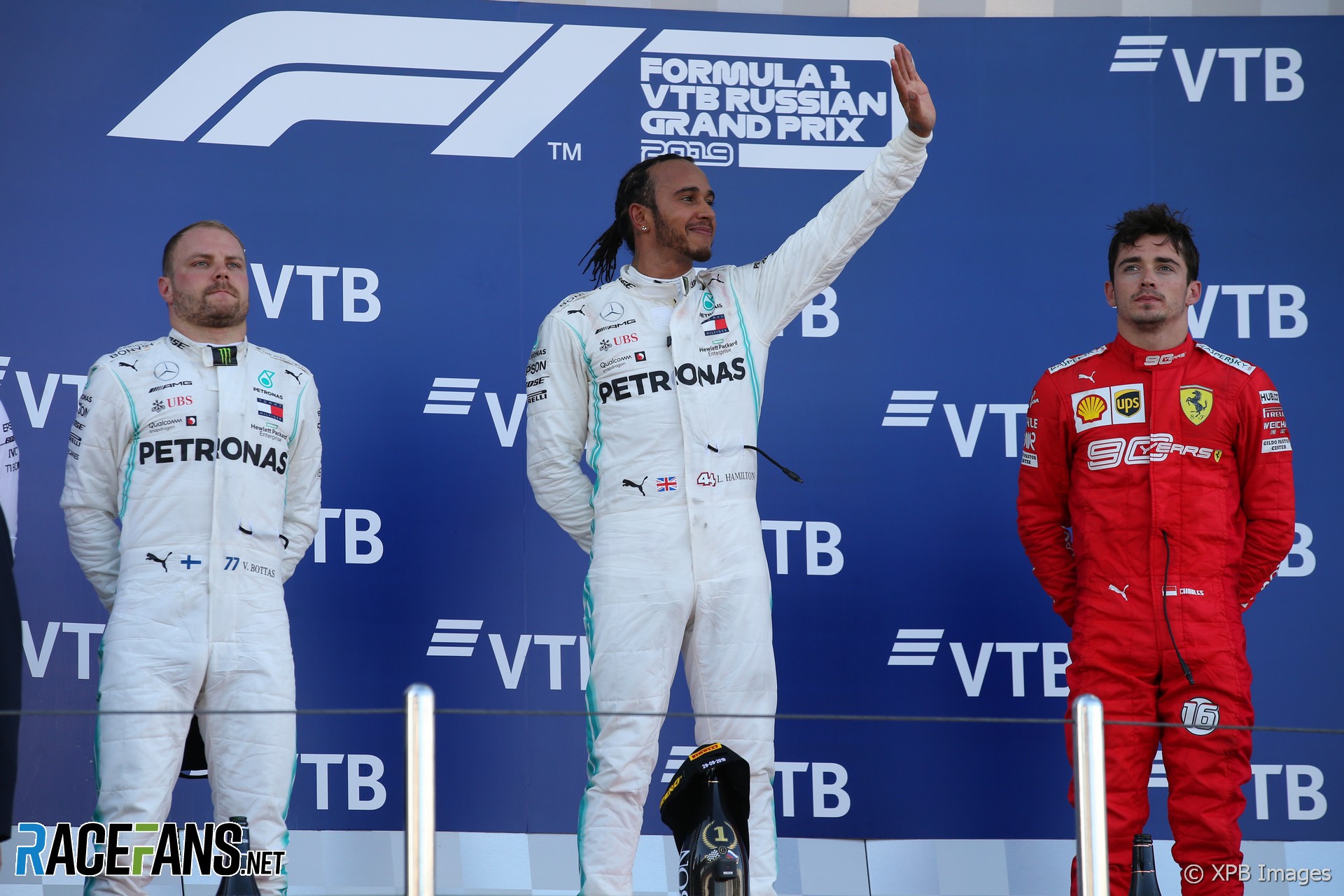 Valtteri Bottas, Lewis Hamilton, Charles Leclerc, Sochi Autodrom, 2019
