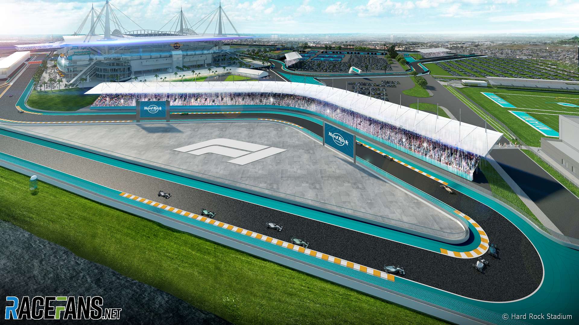 Planned Hard Rock Stadium F1 circuit for 2021 Miami Grand Prix
