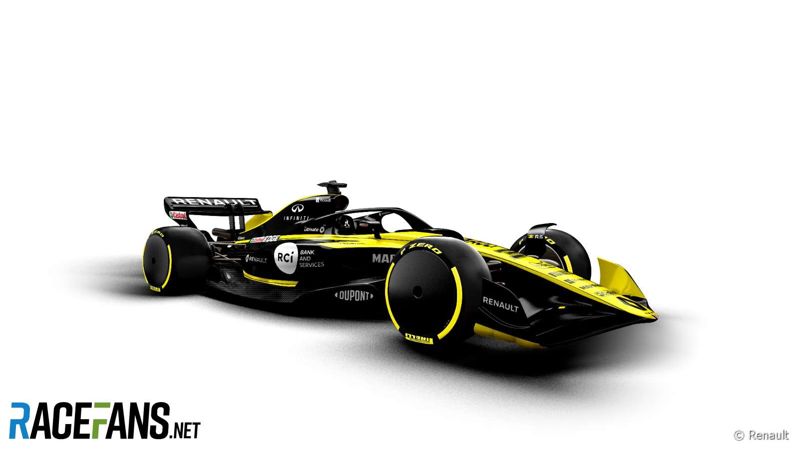 Renault 2021 F1 car rendering