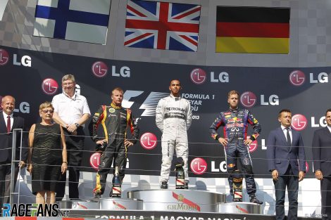 Kimi Räikkonen Lewis Hamilton, Sebastian Vettel, Hungaroring, 2013