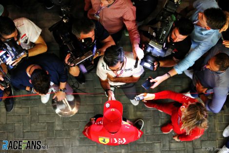 Sebastian Vettel speaks to the media, Ferrari, 2019