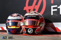 Haas drivers helmets, Circuit de Catalunya, 2020
