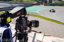 Television camera following Antonio Giovinazzi, Alfa Romeo, Circuit de Catalunya, 2020