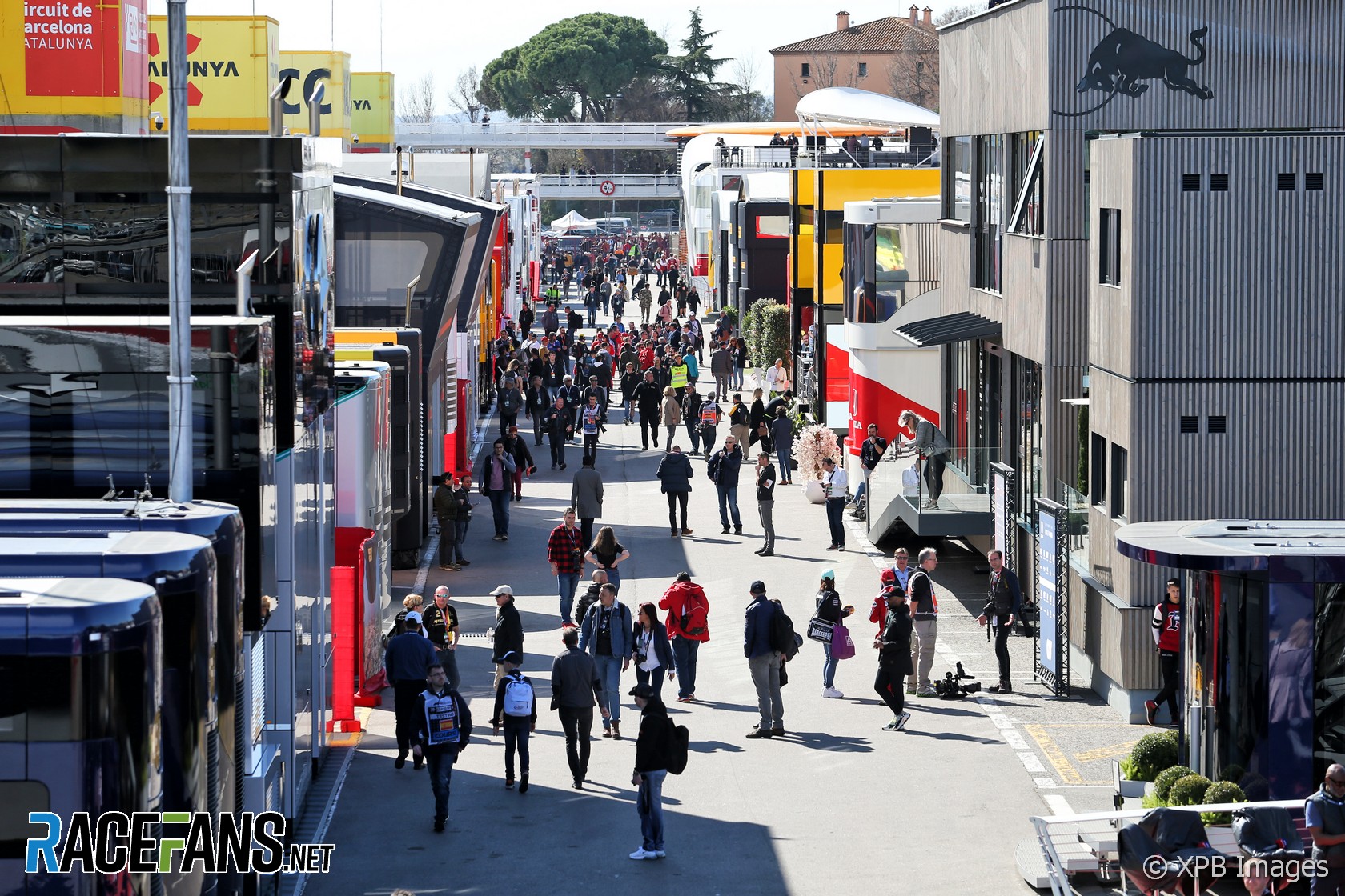 F1 paddock, Circuit de Catalunya, 2020