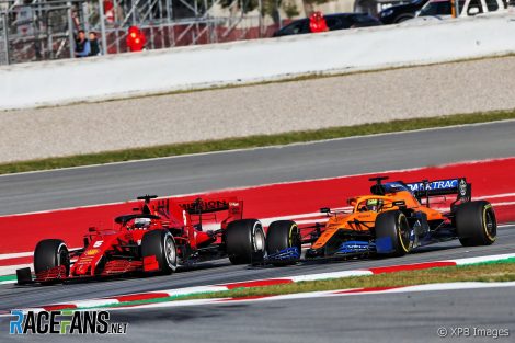 Lando Norris, Sebastian Vettel, Circuit de Catalunya, 2020
