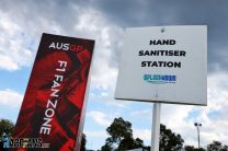 Hand sanitiser station, Albert Park, Melbourne, 2020